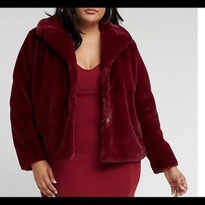 Faux fur peacoat size large